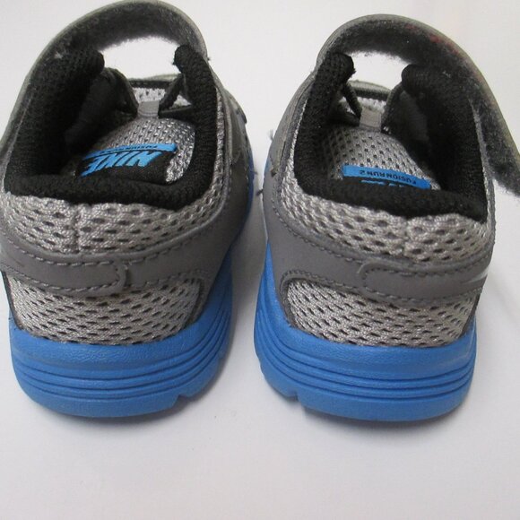 NIKE Fusion Run 2 Sneakers Baby Toddler Shoes Size 3C Grey Blue Velcro Closure - Picture 10 of 13